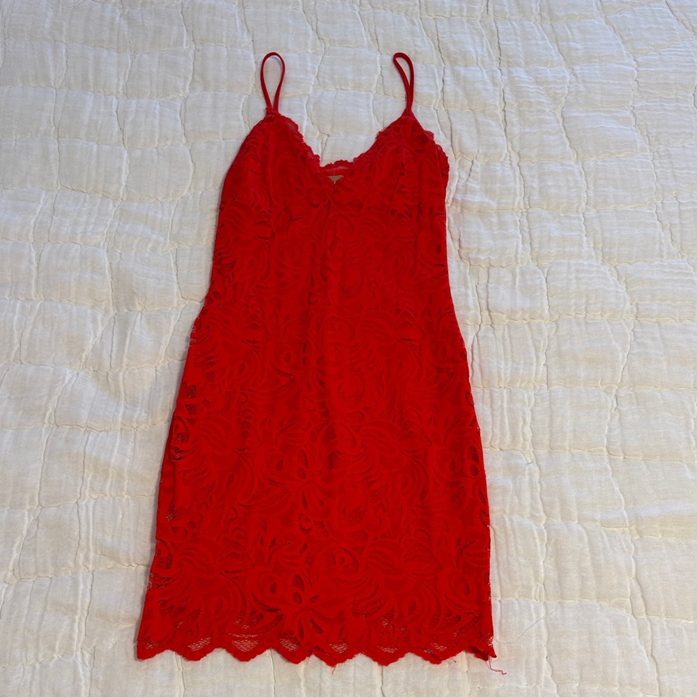 H&M Red Lace Mini Dress